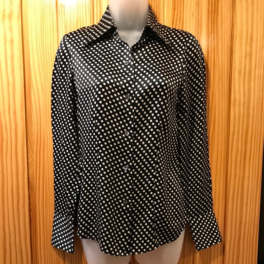 Kenneth Cole Silk Polkadot Blouse - Picture 8 of 16